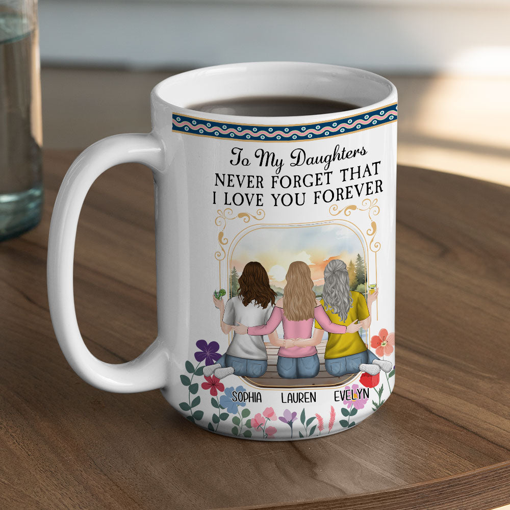 The Love Between A Mother And Daughters - Personalized Custom Coffee Mug