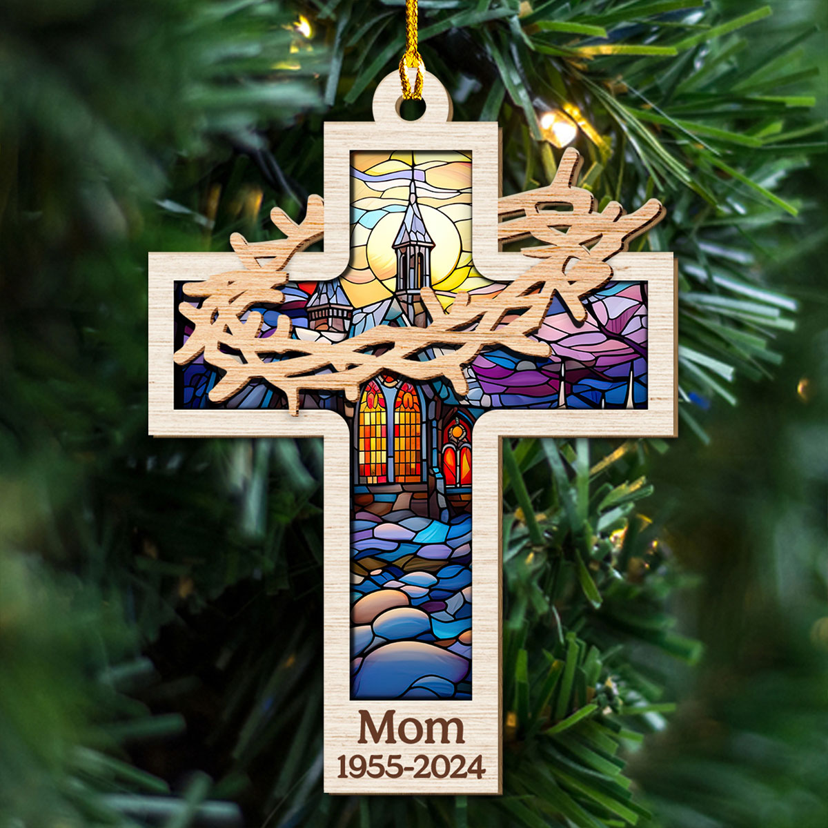 Personal Cross - Personalized Custom Wood Ornament
