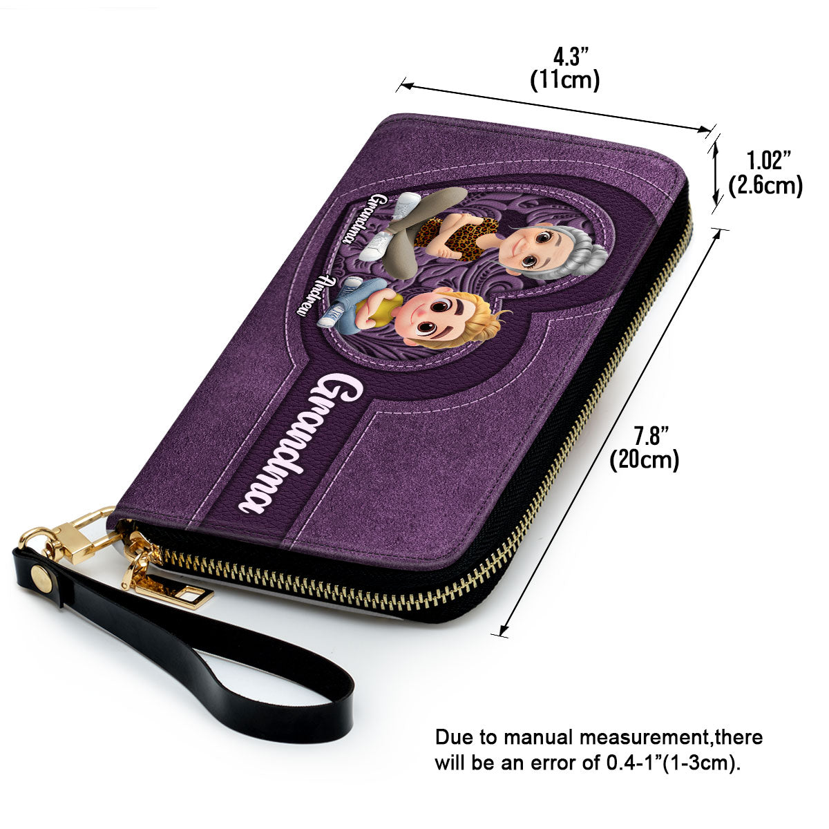 Grandma Butterfly - Personalized Custom Leather Wallet