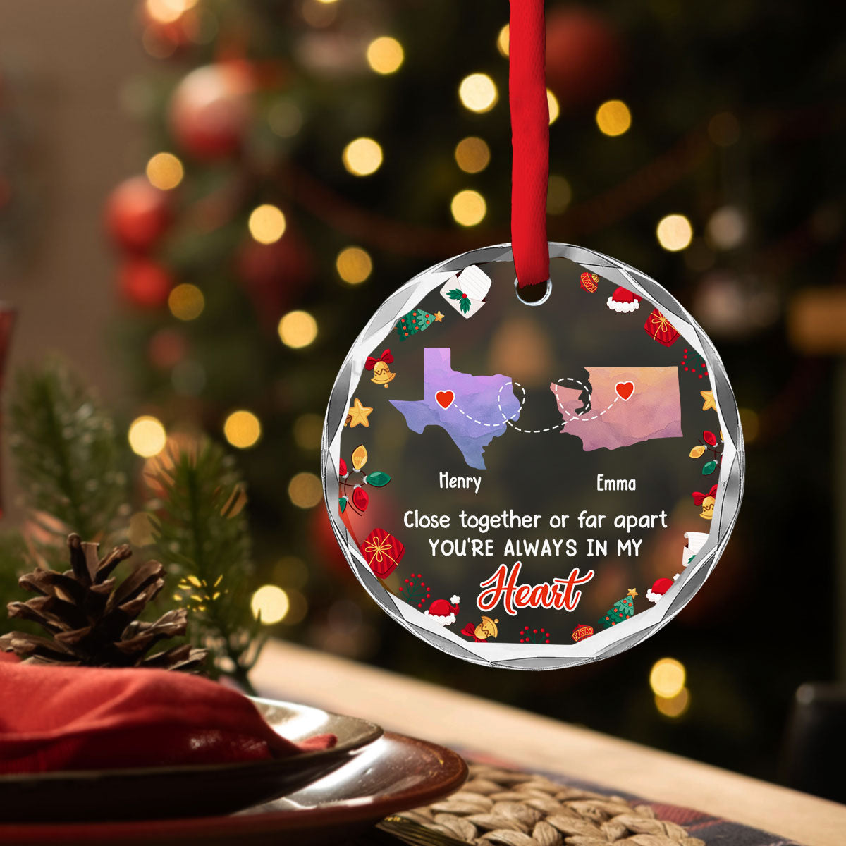 Family Is The Best - Personalized Custom Glass Ornament