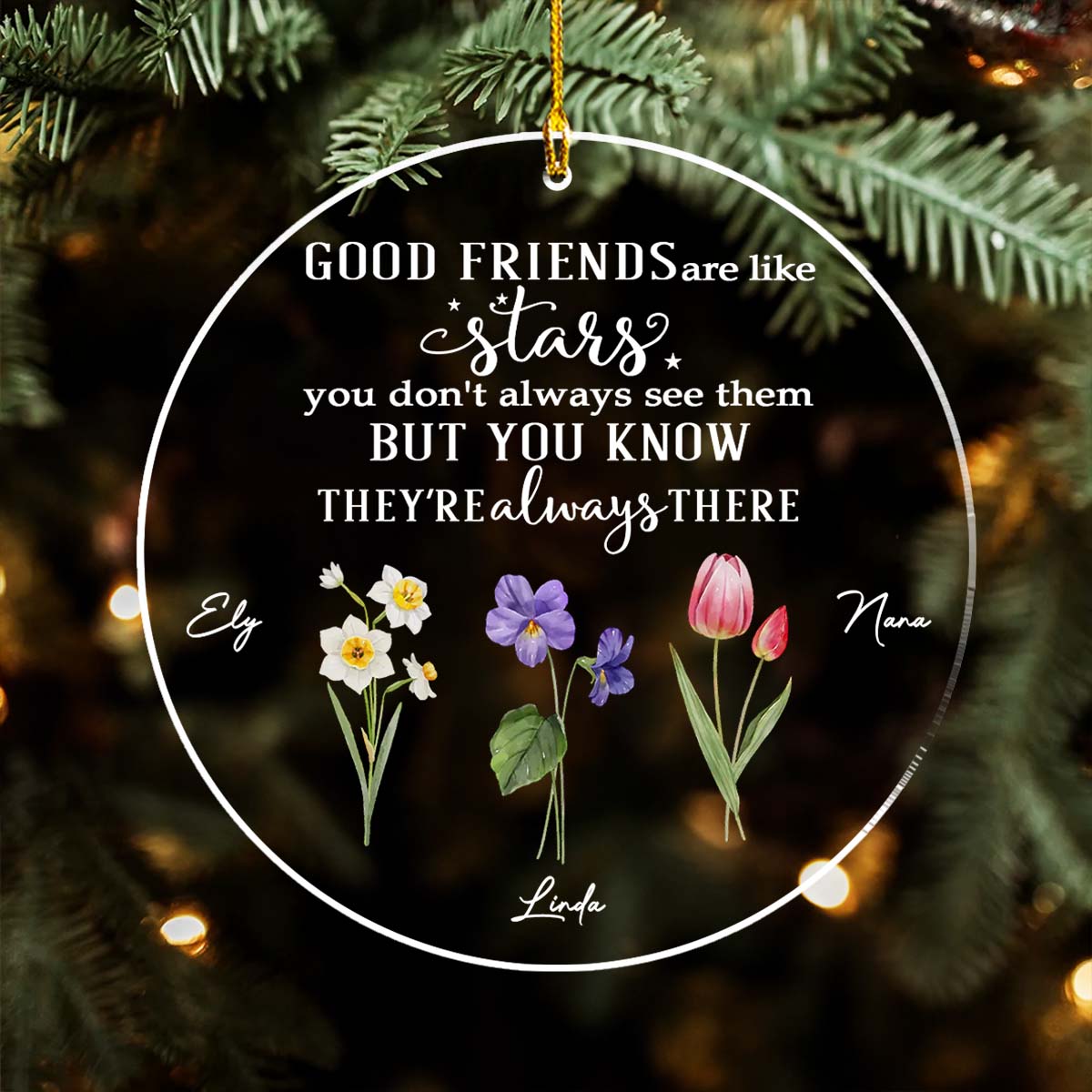 Friends Like Stars - Personalized Custom Acrylic Ornament