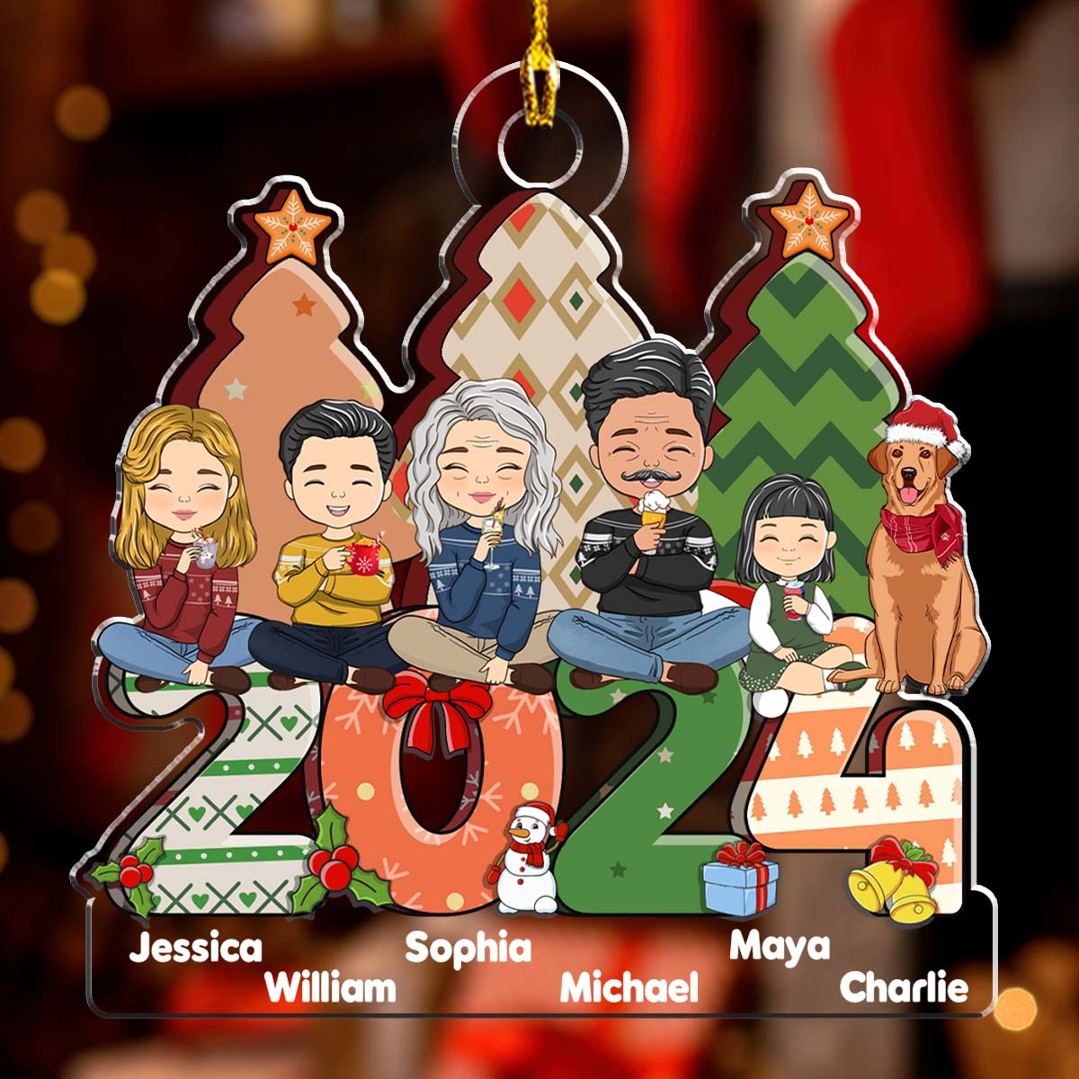Family Christmas Gift - Personalized Custom Acrylic Ornament