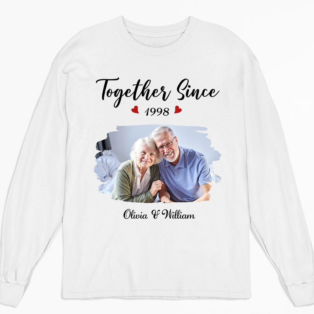 Together Since Husband Wife Photo - Personalized Custom Shirt
