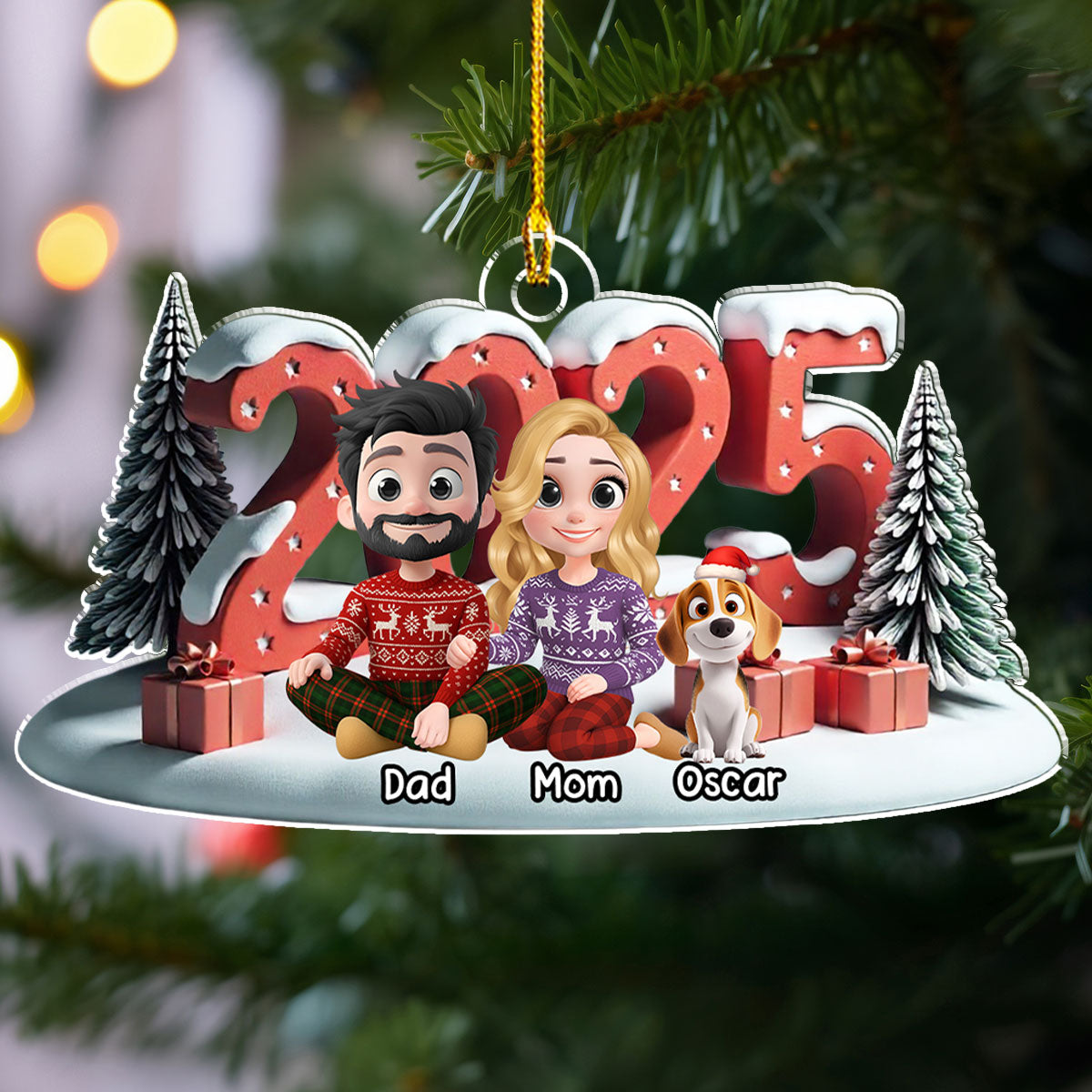 Forever As A Family - Personalized Custom Acrylic Ornament