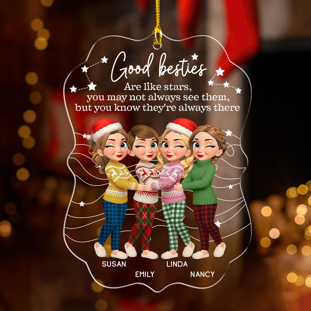 Friends Like Stars Always There - Personalized Custom Acrylic Ornament