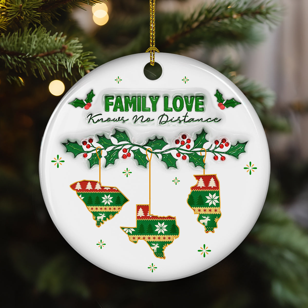 No Distance Known - Personalized Custom 3D Inflated Effect Ceramic Ornament