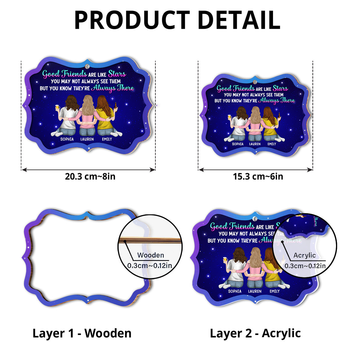 Good Friends Are Like Stars - Personalized Custom Suncatcher