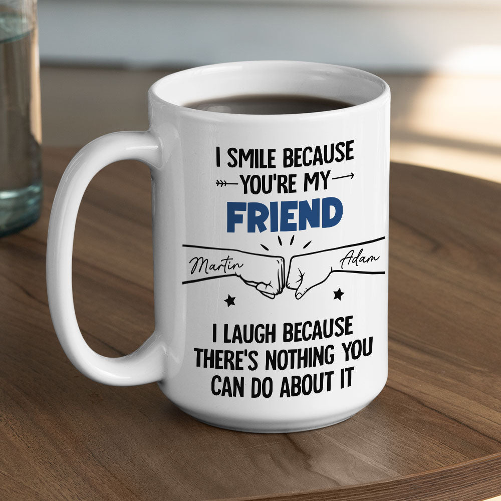 I Smile Because You Are My Brother - Personalized Custom Coffee Mug