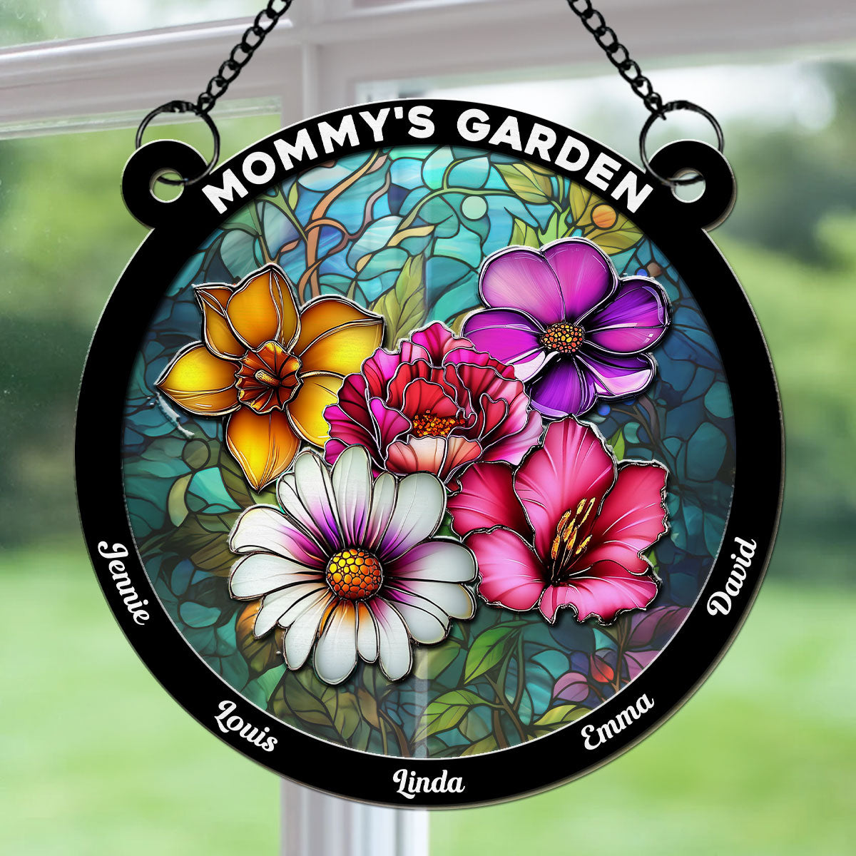 Flower Birth Month Garden Mother - Personalized Custom Suncatcher