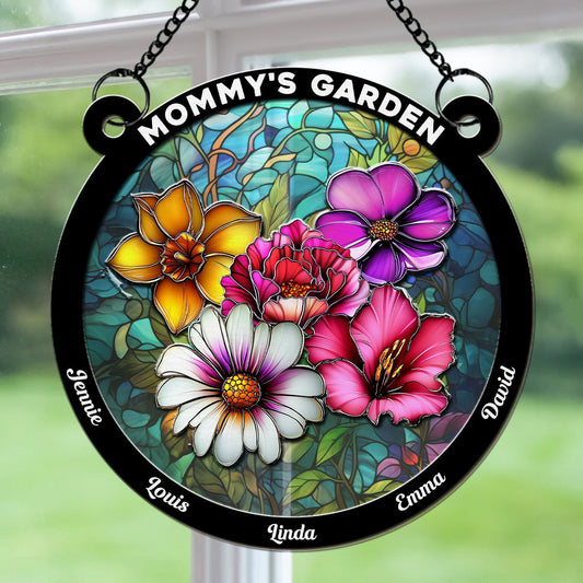 Flower Birth Month Garden Mother - Personalized Custom Suncatcher
