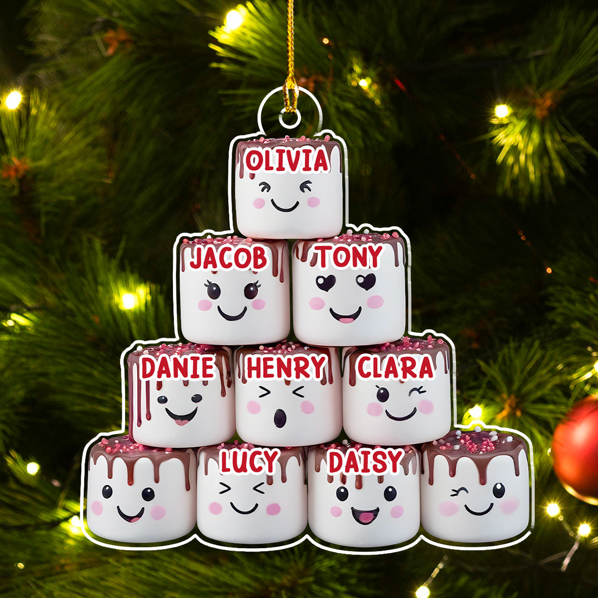 Marshmallow Family - Personalized Custom Acrylic Ornament