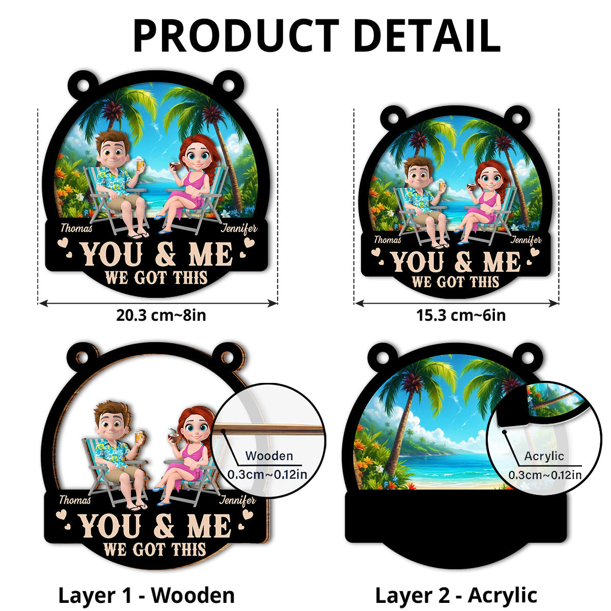 Summer You And Me - Personalized Custom Suncatcher