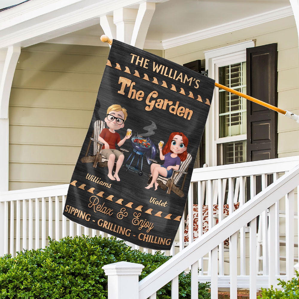 Pool And Patio Sipping Chilling - Personalized Custom Flag