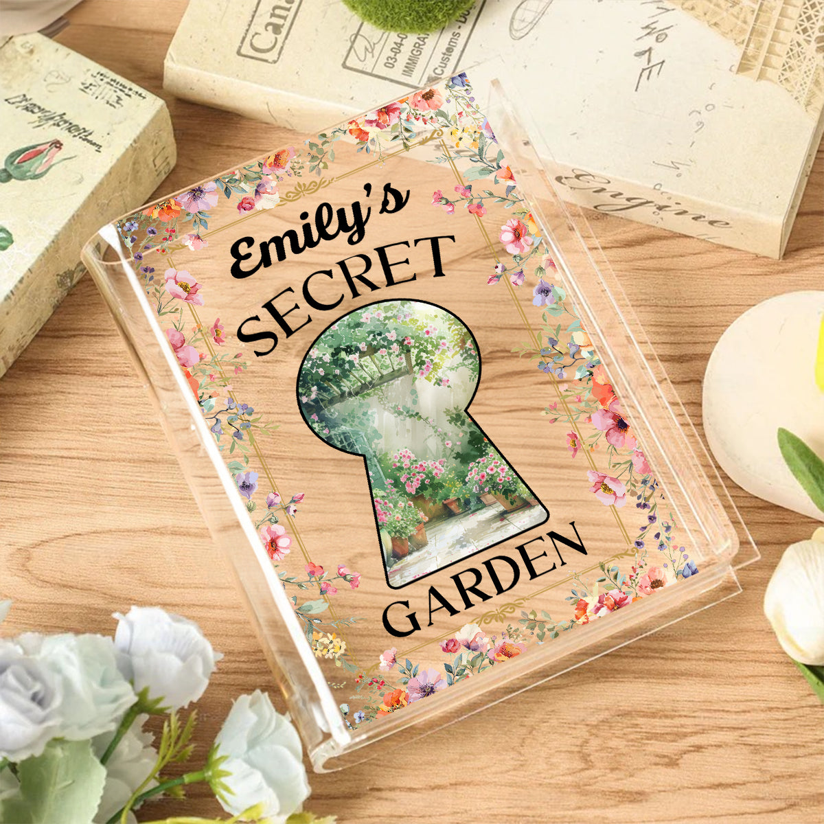 My Secret Garden - Personalized Custom Acrylic Book Vase