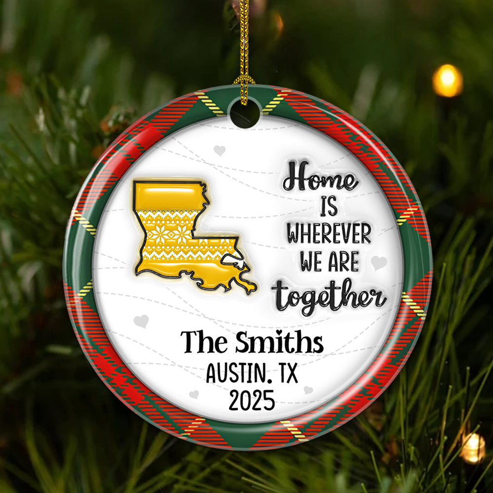 We Are Together Family - Personalized Custom 3D Inflated Effect Ceramic Ornament