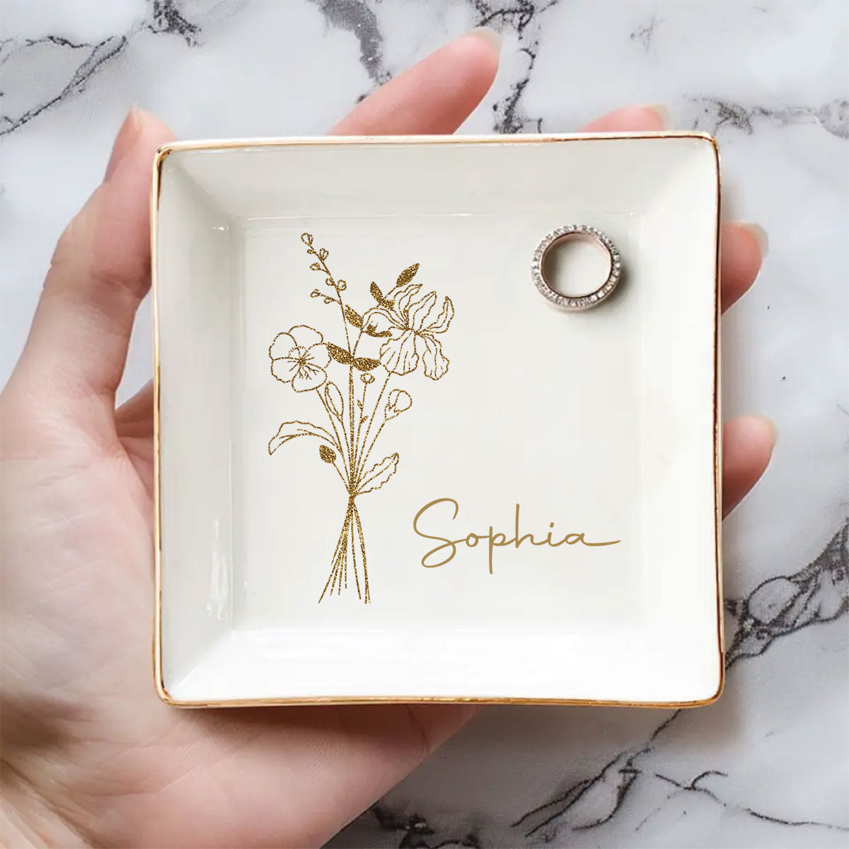 Friends Are Blossoms That Last Forever - Personalized Custom Jewelry Dish