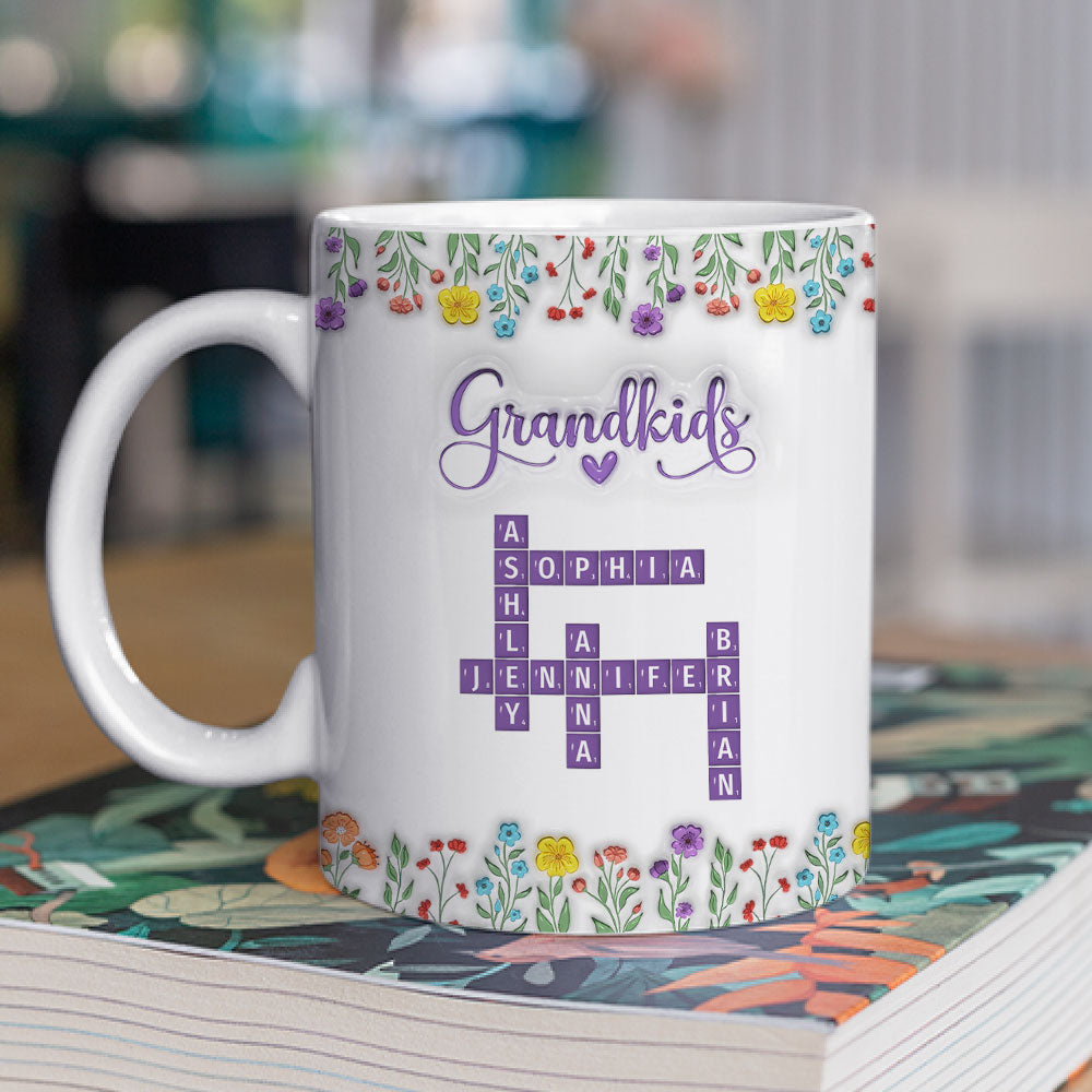 Love My Grandkids Crossword - Personalized Custom 3D Inflated Effect Mug