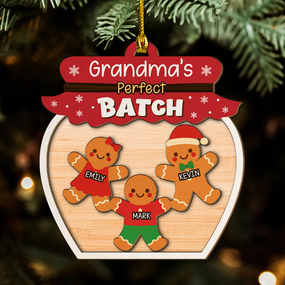 Grandma Perfect Batch - Personalized Custom 2-Layered Wood Ornament