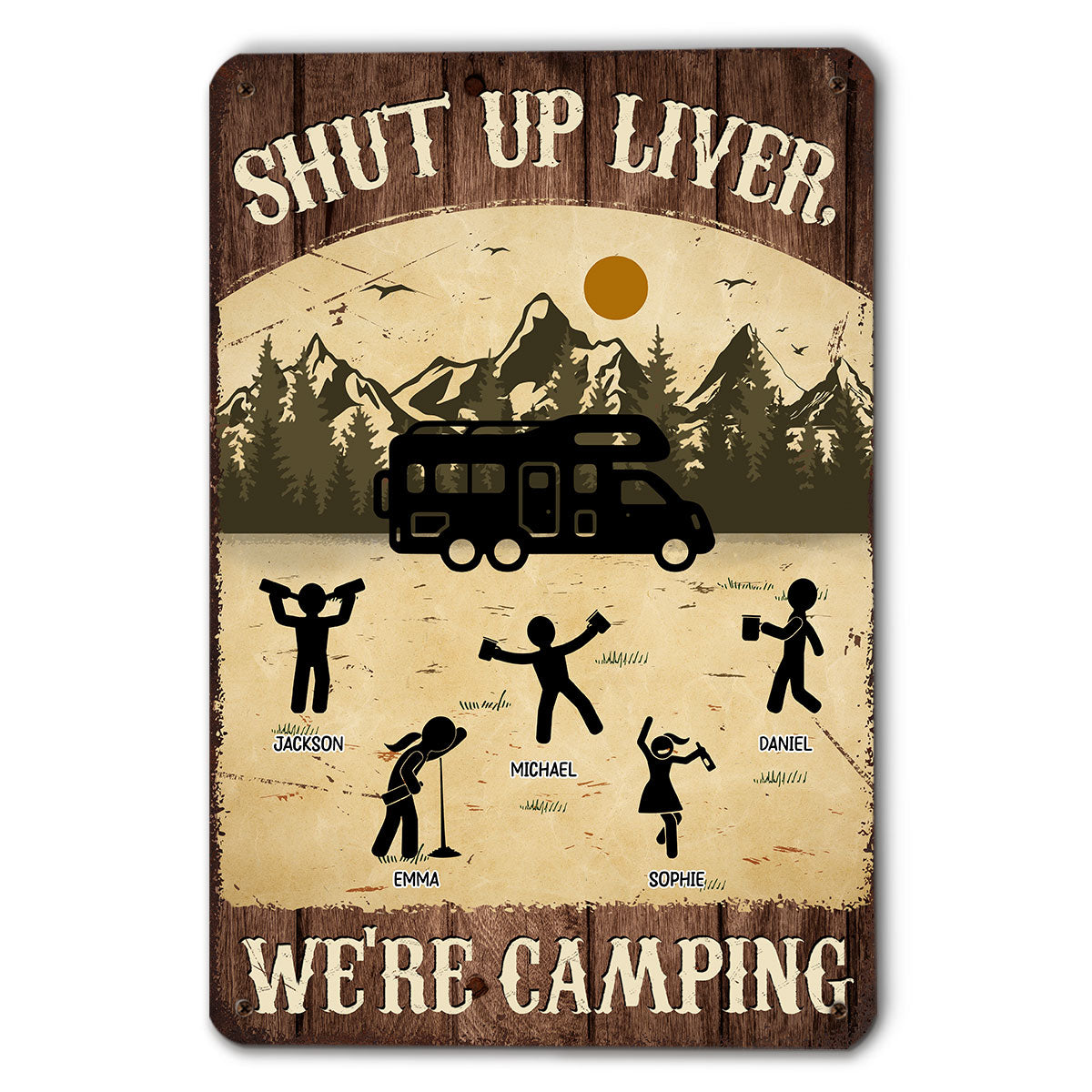 Campfire Lit Liver Not Ready - Personalized Custom Metal Sign