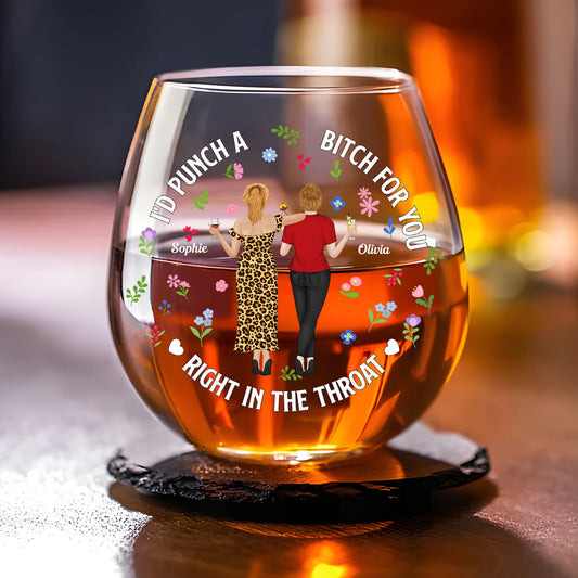 Punch Bitch Besties - Personalized Custom Wine Glass
