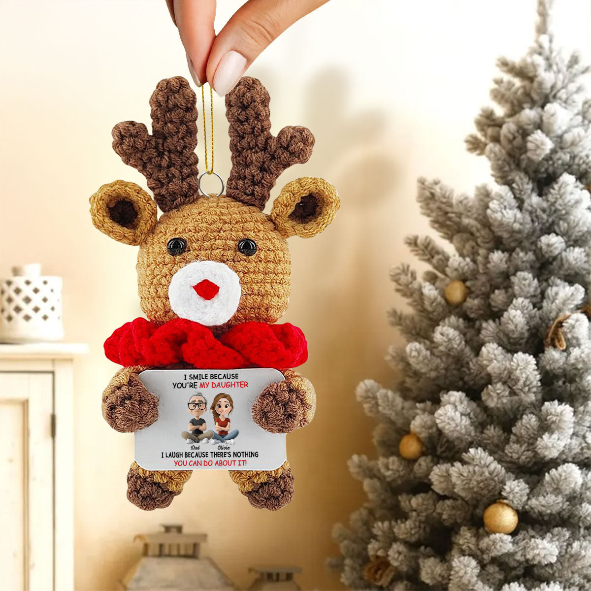 My Daughter - Personalized Custom Deer Crocheted Ornament
