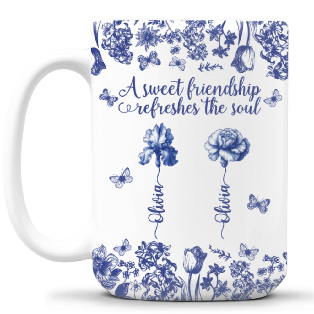 A Sweet Friendship Toile - Personalized Custom Coffee Mug