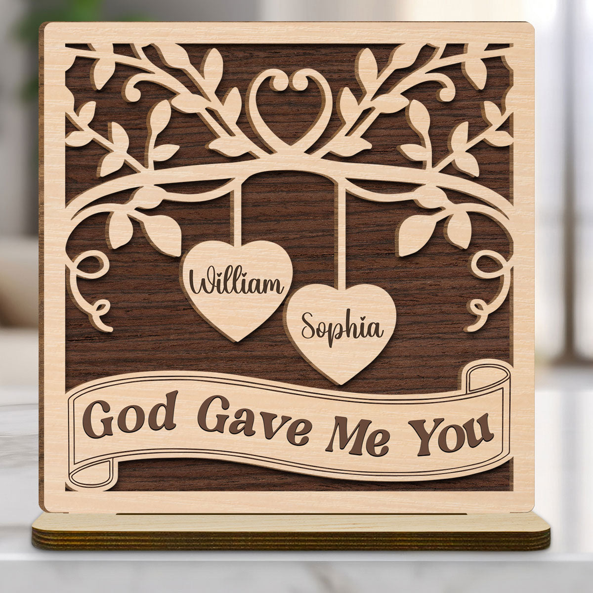 Perfectly Imperfect Together - Personalized Custom 2-Layer Wood Plaque With Flat Base