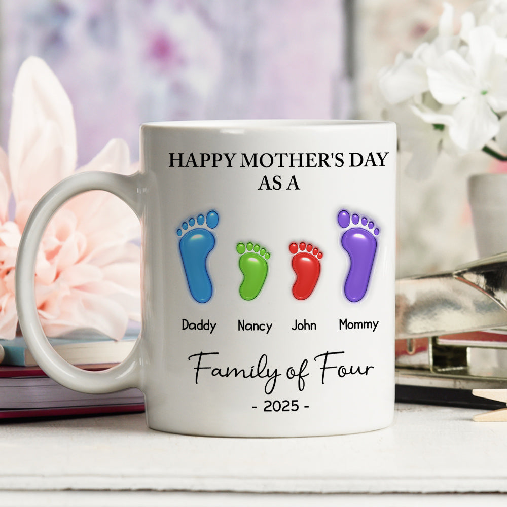 Happy Mother Day As A Family - Personalized Custom 3D Inflated Effect Mug
