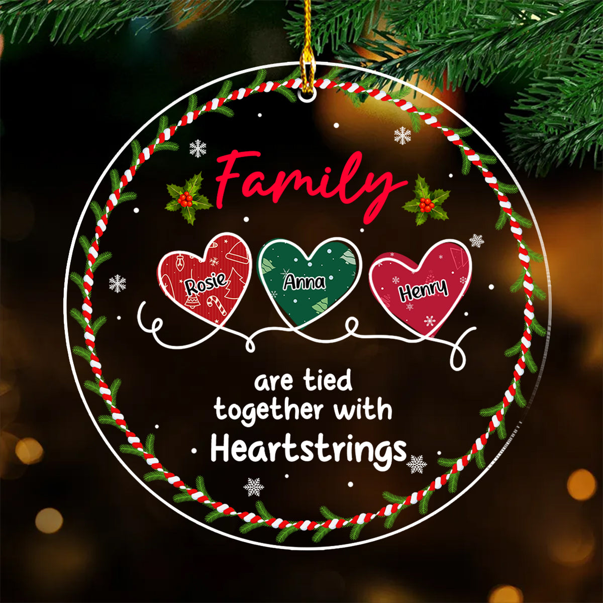 Together With Heartstrings - Personalized Custom Acrylic Ornament