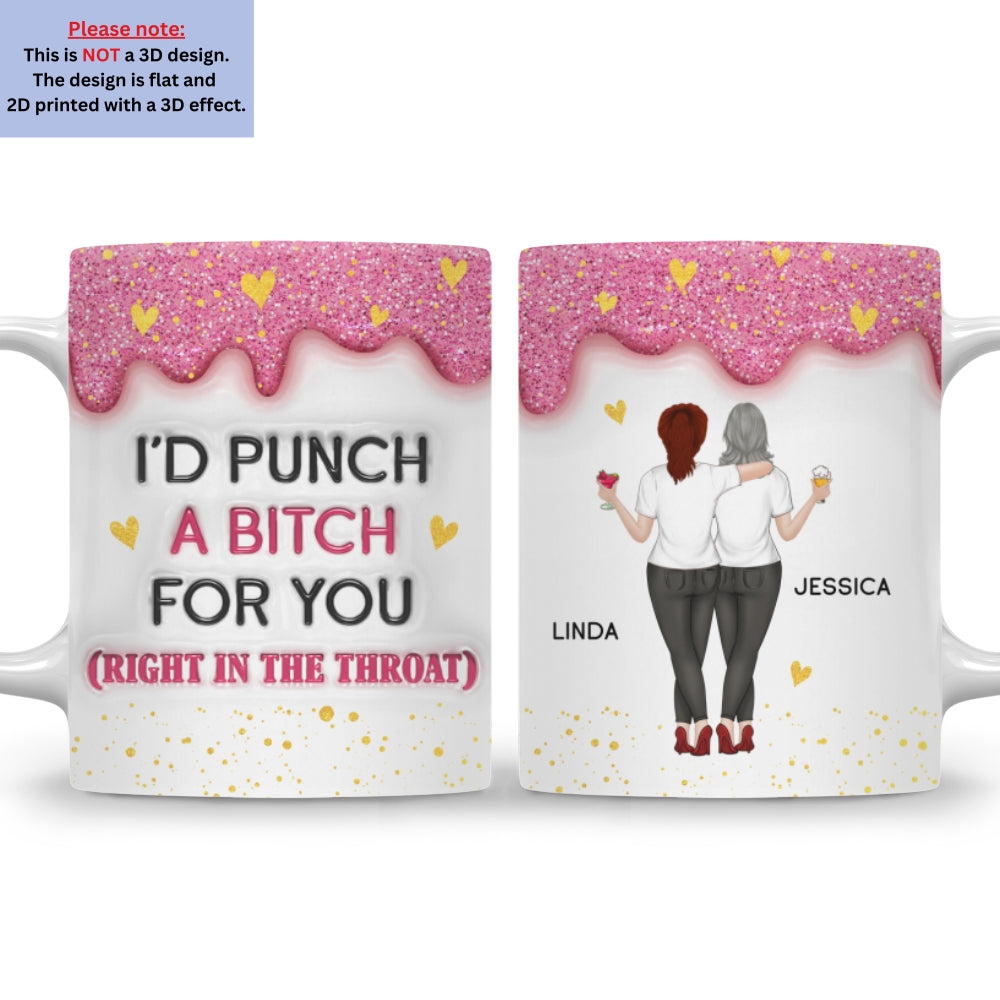 Twinkle Bestie Glitter - Personalized Custom 3D Inflated Effect Mug