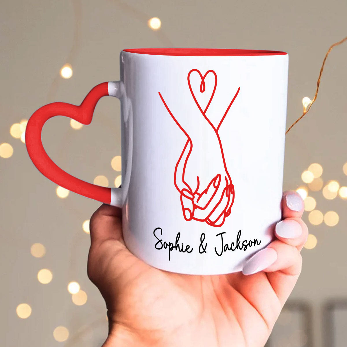 Keeping You - Personalized Custom Heart Handle Mug