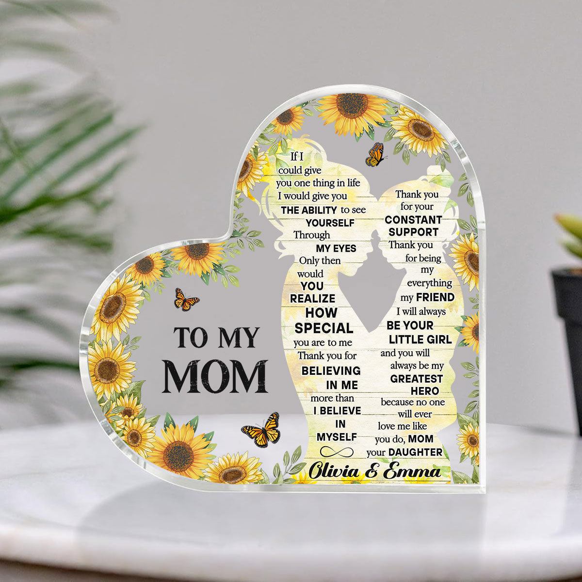 To My Mom - Personalized Custom Acrylic Plaque