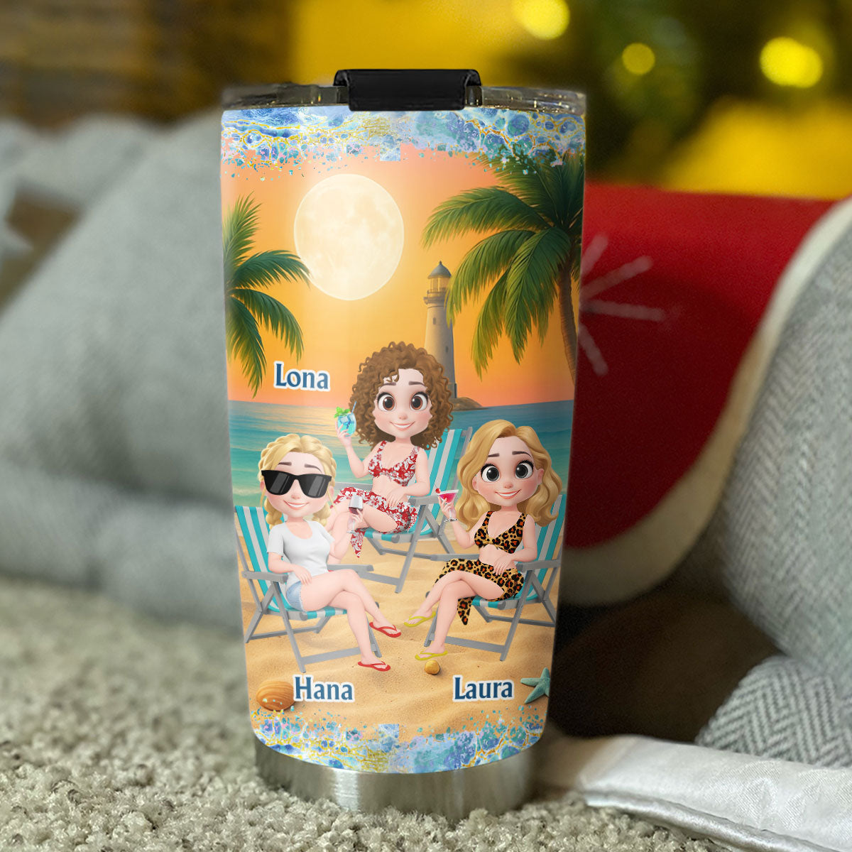 I Love You To The Beach And Back Best Friends - Personalized Custom Tumbler