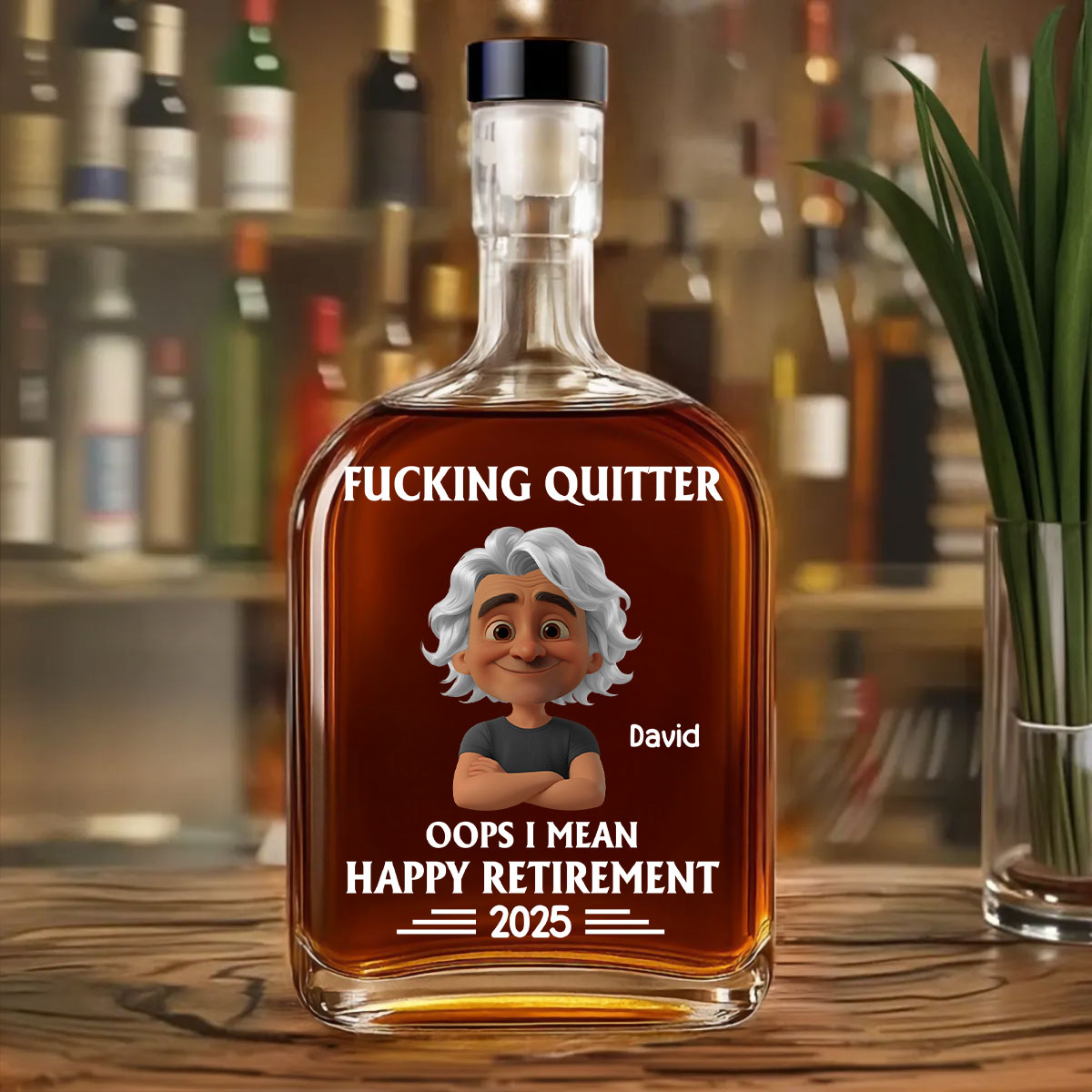 Happy Retirement - Personalized Custom Spirits Decanter