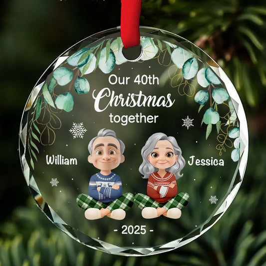 Another Christmas Together - Personalized Custom Glass Ornament