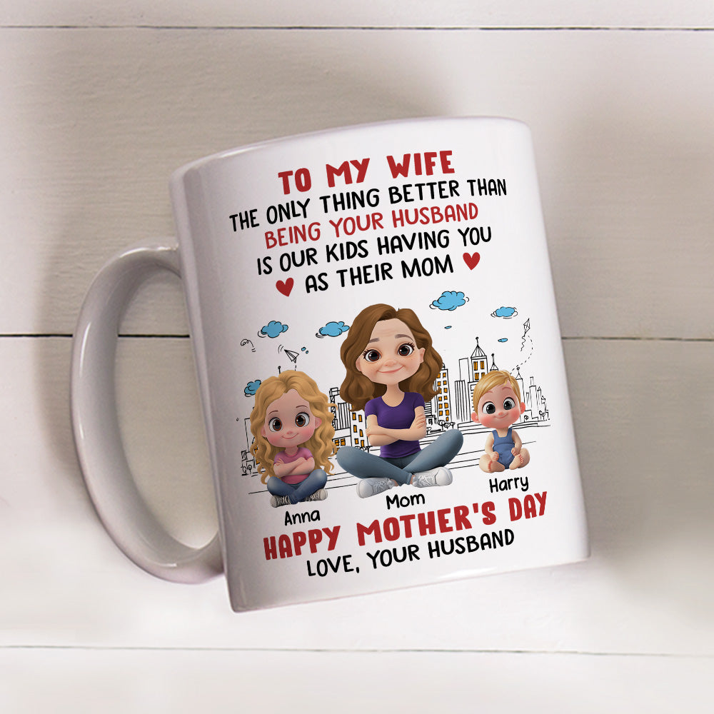 Our Kids Having You As Their Mom - Personalized Custom Coffee Mug