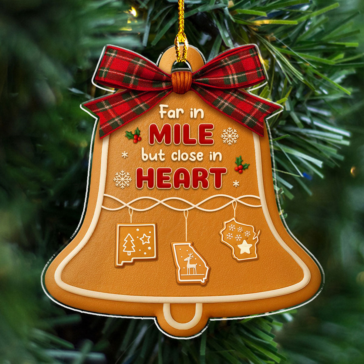Love Erases The Long Distance - Personalized Custom Acrylic Ornament
