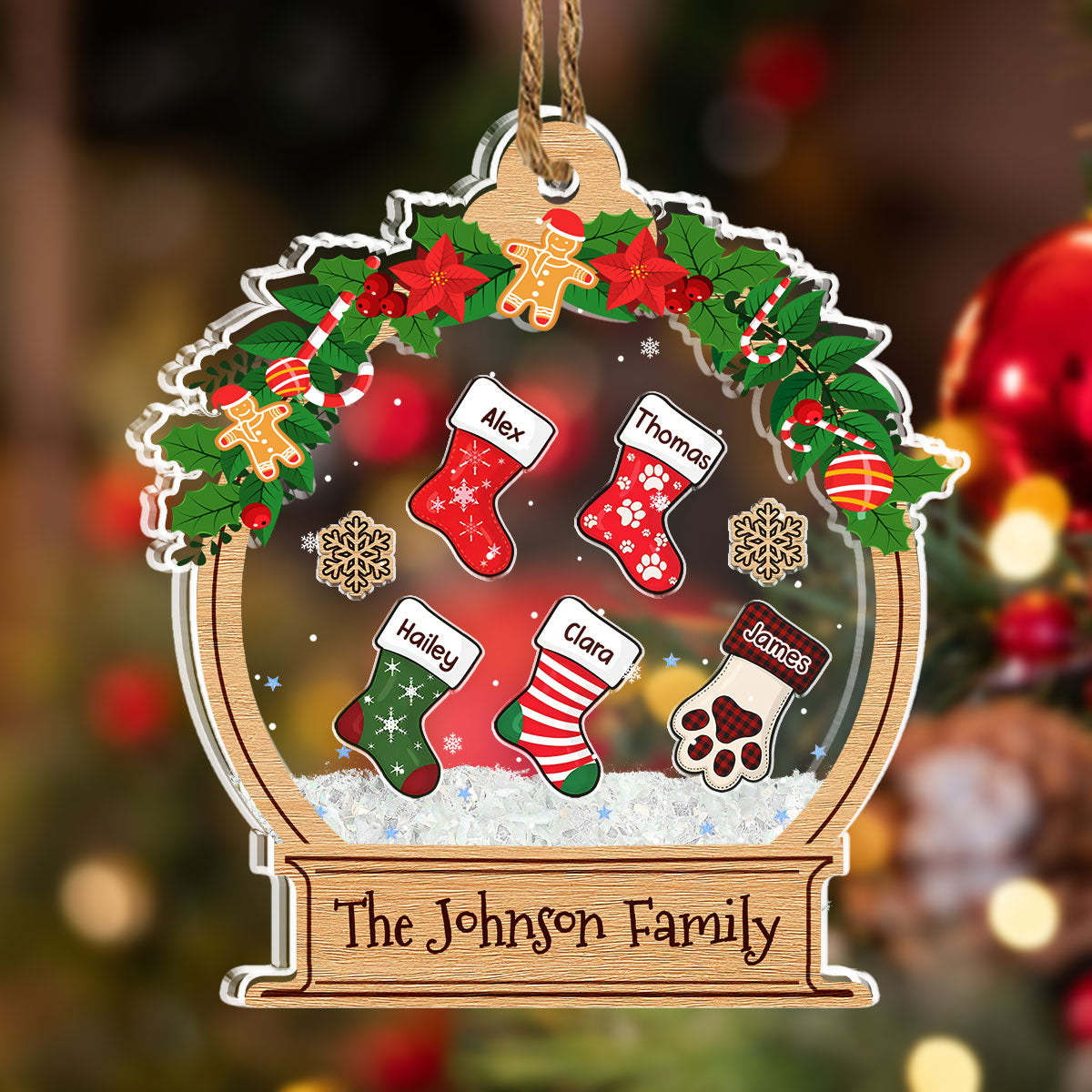 Funny Stocking - Personalized Custom Acrylic Shaker Ornament