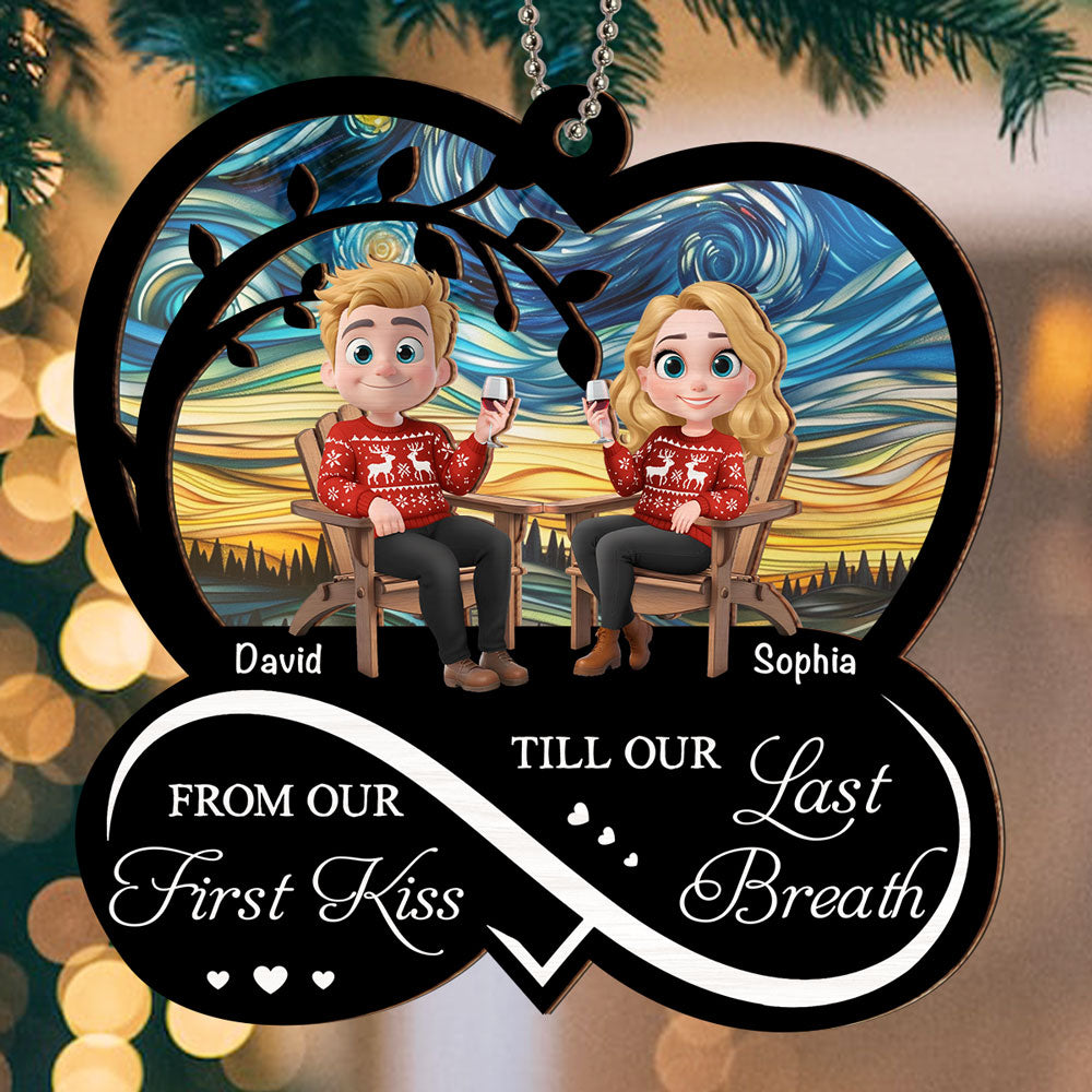 From You And Me First Kiss - Personalized Custom Suncatcher Ornament