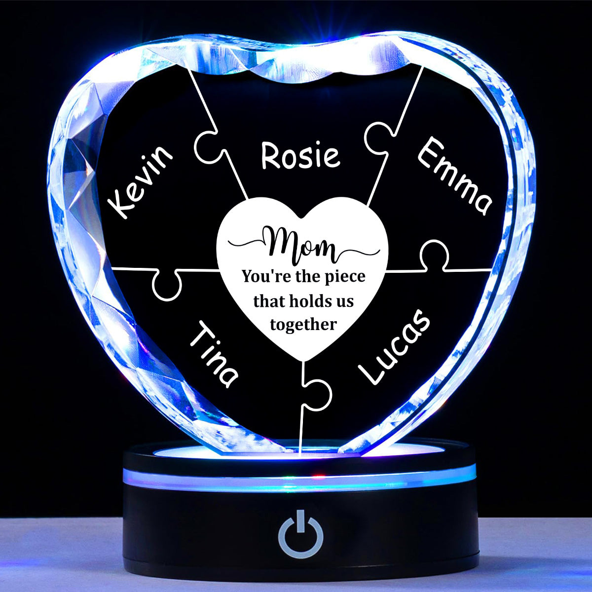 Hold Us Together - Personalized Custom Crystal Led Light