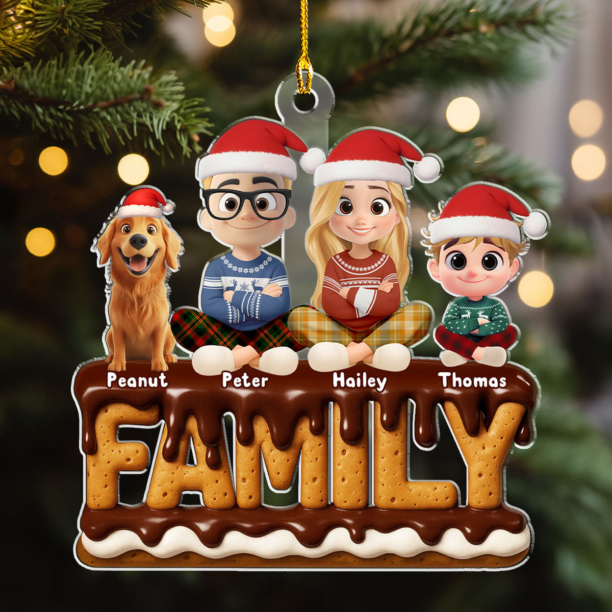 Family Christmas 2025 - Personalized Custom Acrylic Ornament 