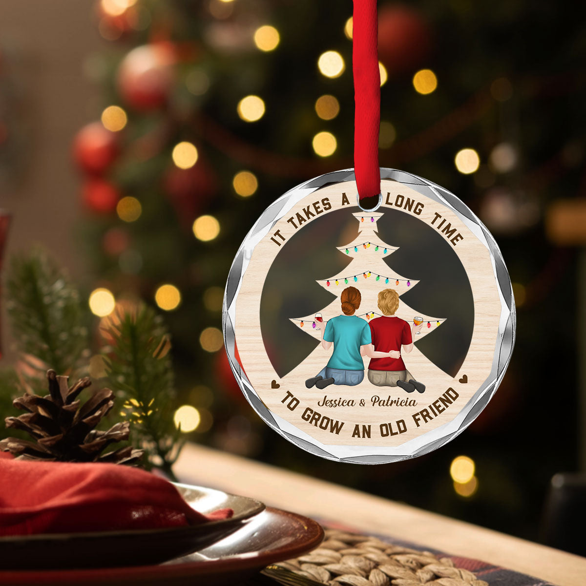 Grow An Old Friend - Personalized Custom Glass Ornament