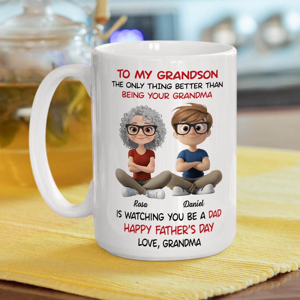 To My Grandson Cartoonize - Personalized Custom Coffee Mug