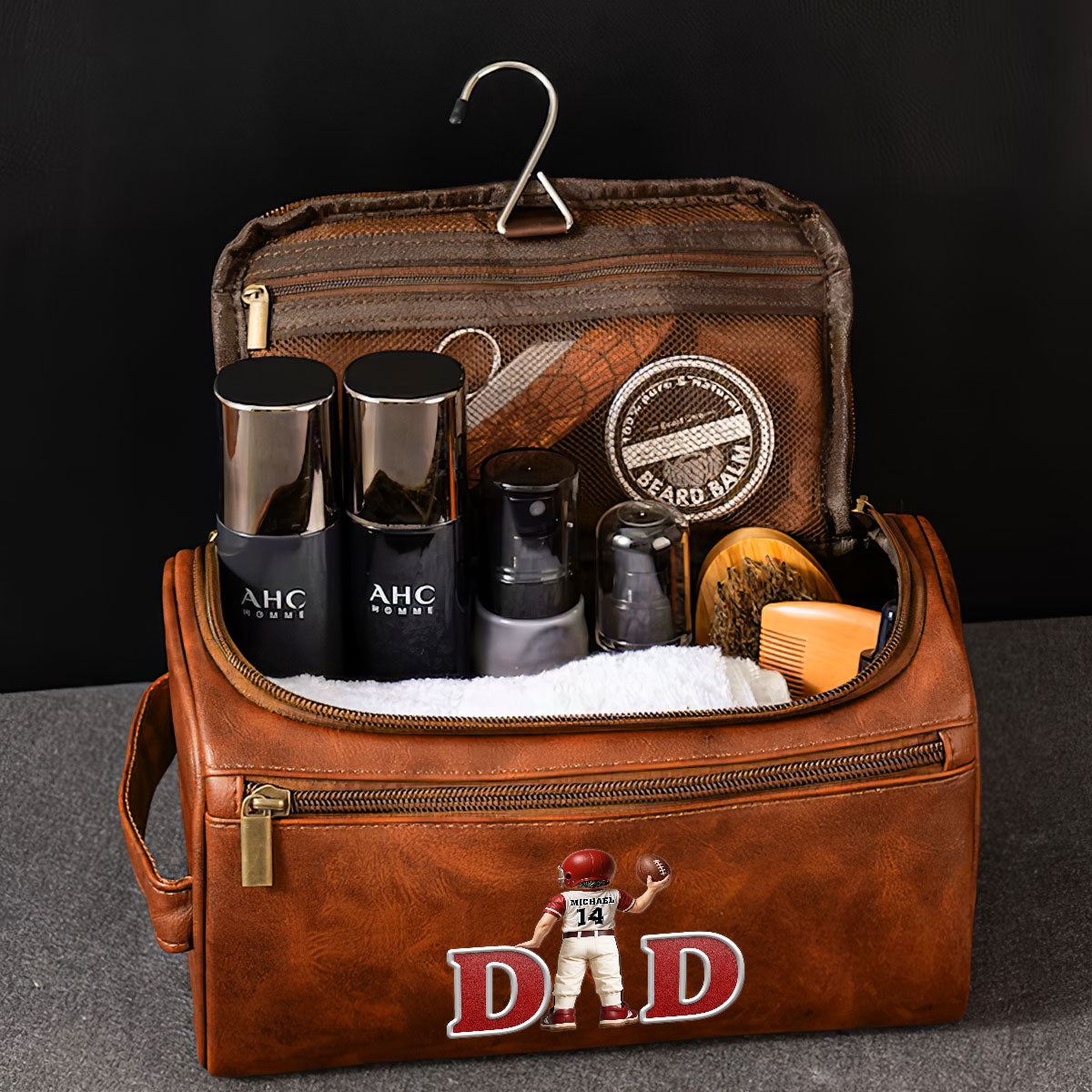 Best Dad - Personalized Custom Leather Toiletry Bag