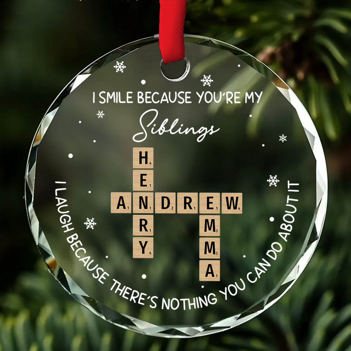 My Siblings - Personalized Custom Glass Ornament