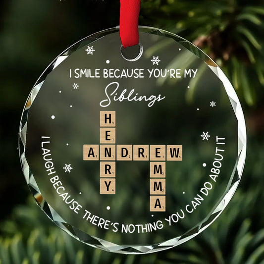 My Siblings - Personalized Custom Glass Ornament