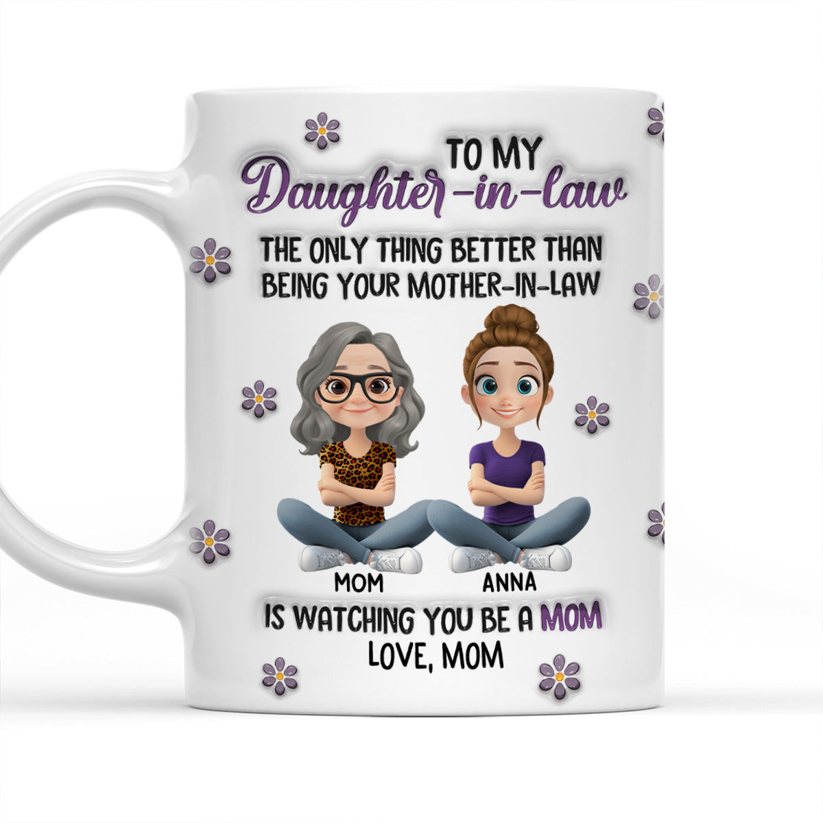 Watching You Be A Mom My Daughter - Personalized Custom 3D Inflated Effect Mug