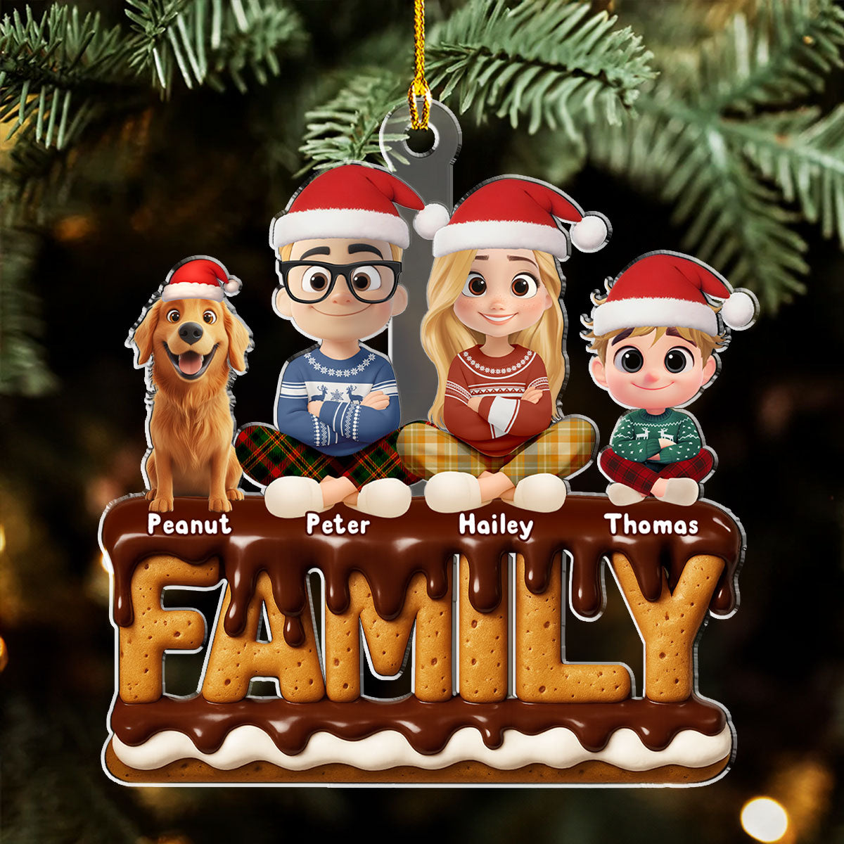 Family Christmas 2025 - Personalized Custom Acrylic Ornament 