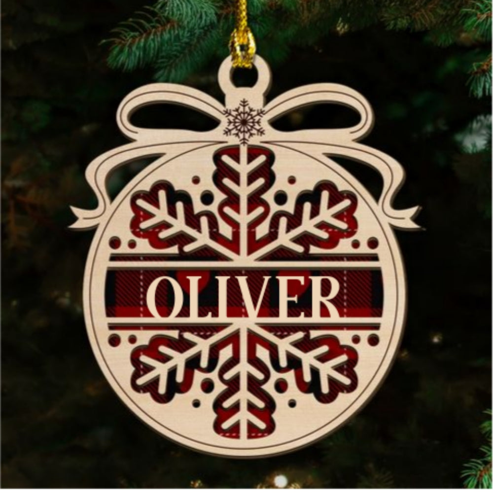 Merry Christmas - Personalized Custom 2-layered Wood Ornament