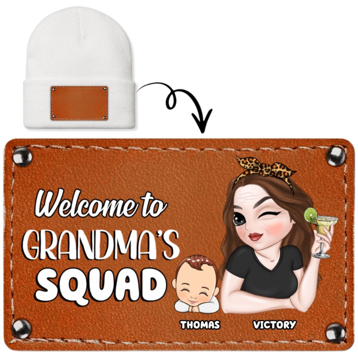 Welcome To Grandmas Squad - Personalized Custom Beanie
